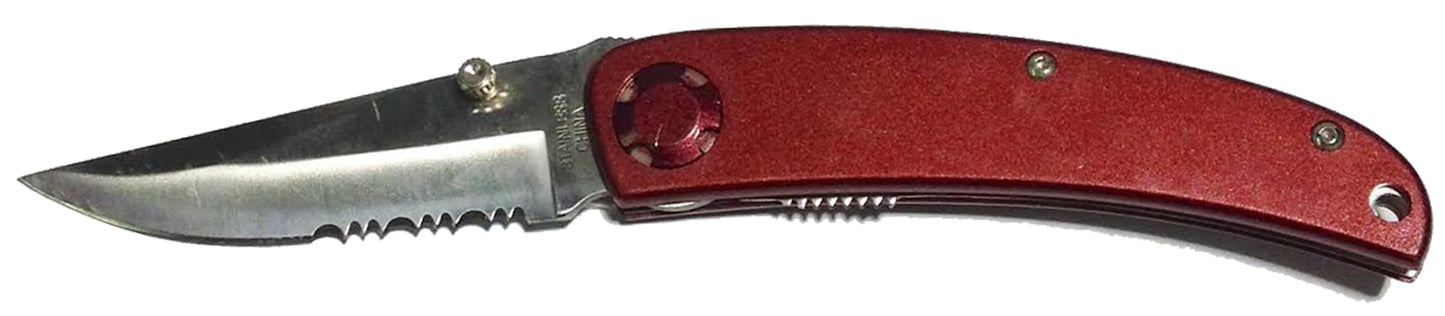 13617 - Set of 2 Knife 7 Red Pocket (Super Knife #LK-47036RD) |108|