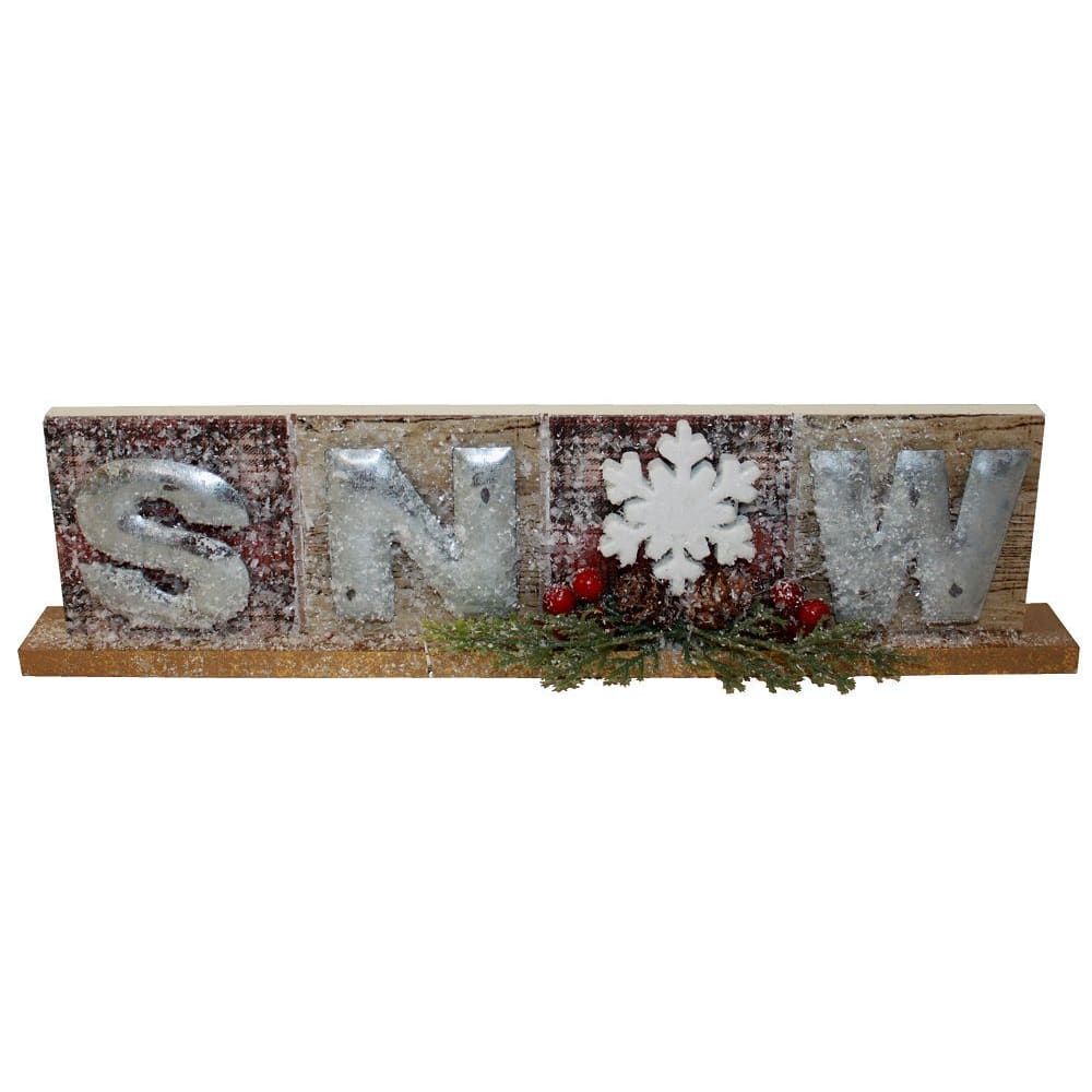 1407 - Snow Wooden Christmas Sign |Pod 2-59|