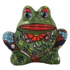 1409 - Vibrant Mexican Talavera Style Frog Planter for Garden Décor and Outdoor Display |Z-85|