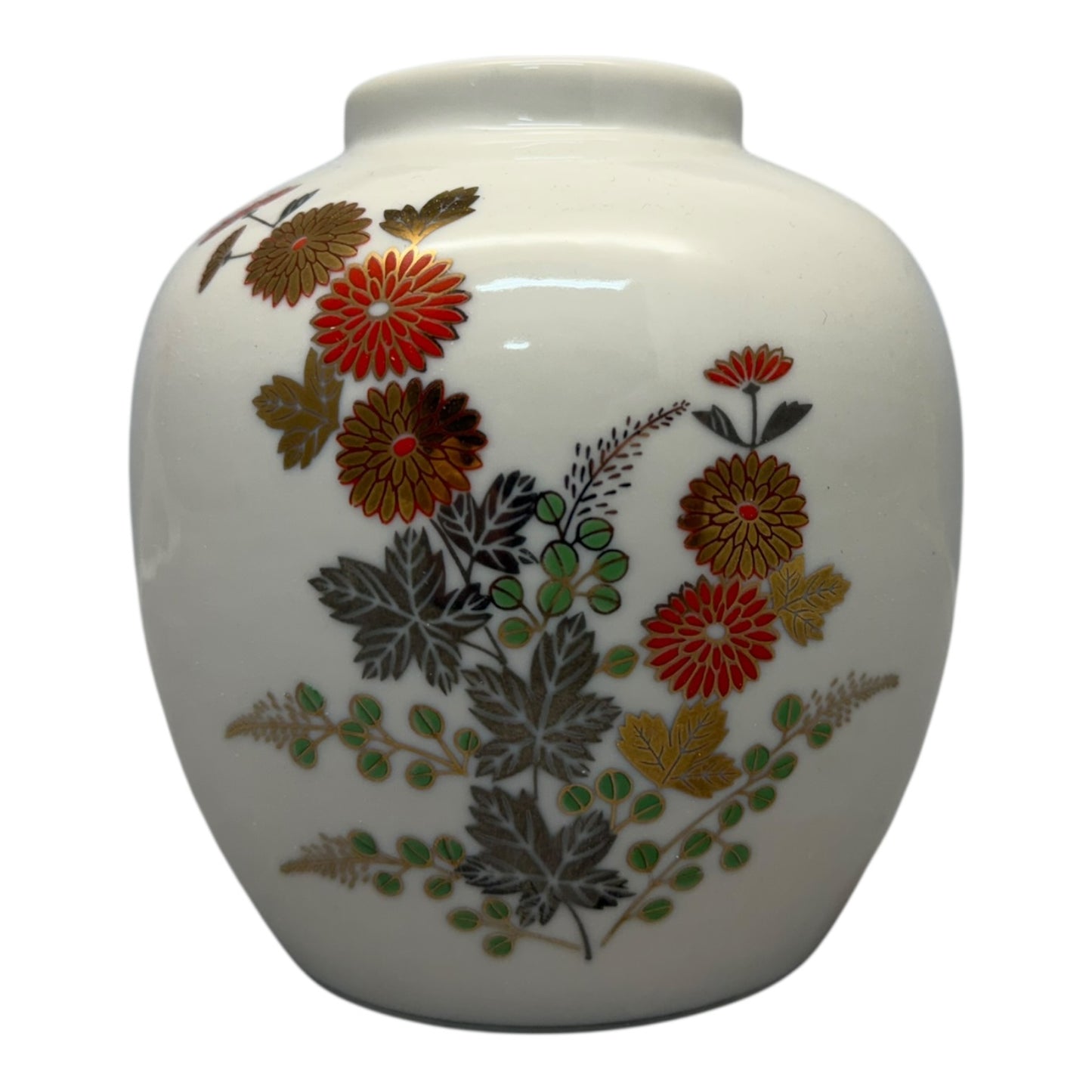 14120 - White 5" Flower Ginger Jar |13-23||STORE|