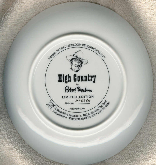 14339 - John Wayne "High Country" 8" Decorative Plate – Franklin Mint Limited Edition G7187 |9-20|