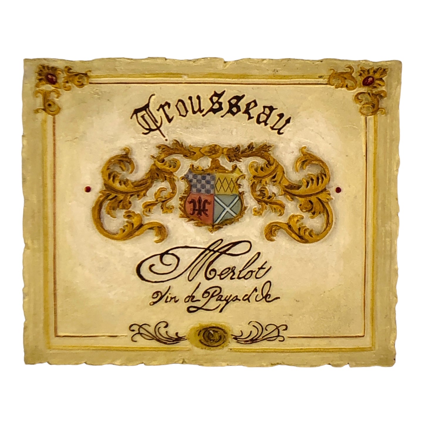 14444 - Merlot Plaque w/ Shield on Front 6" |11-10|