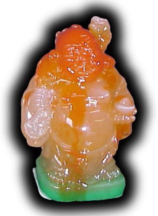 1468 - 2" Orange Jade Buddha - Ingot - |X-30|