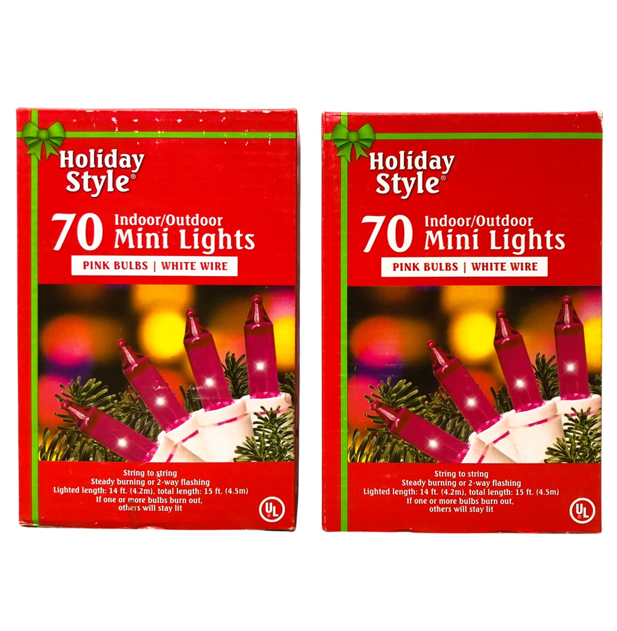14793- Pink 70 Count Mini String Lights Set of Two |G-25|