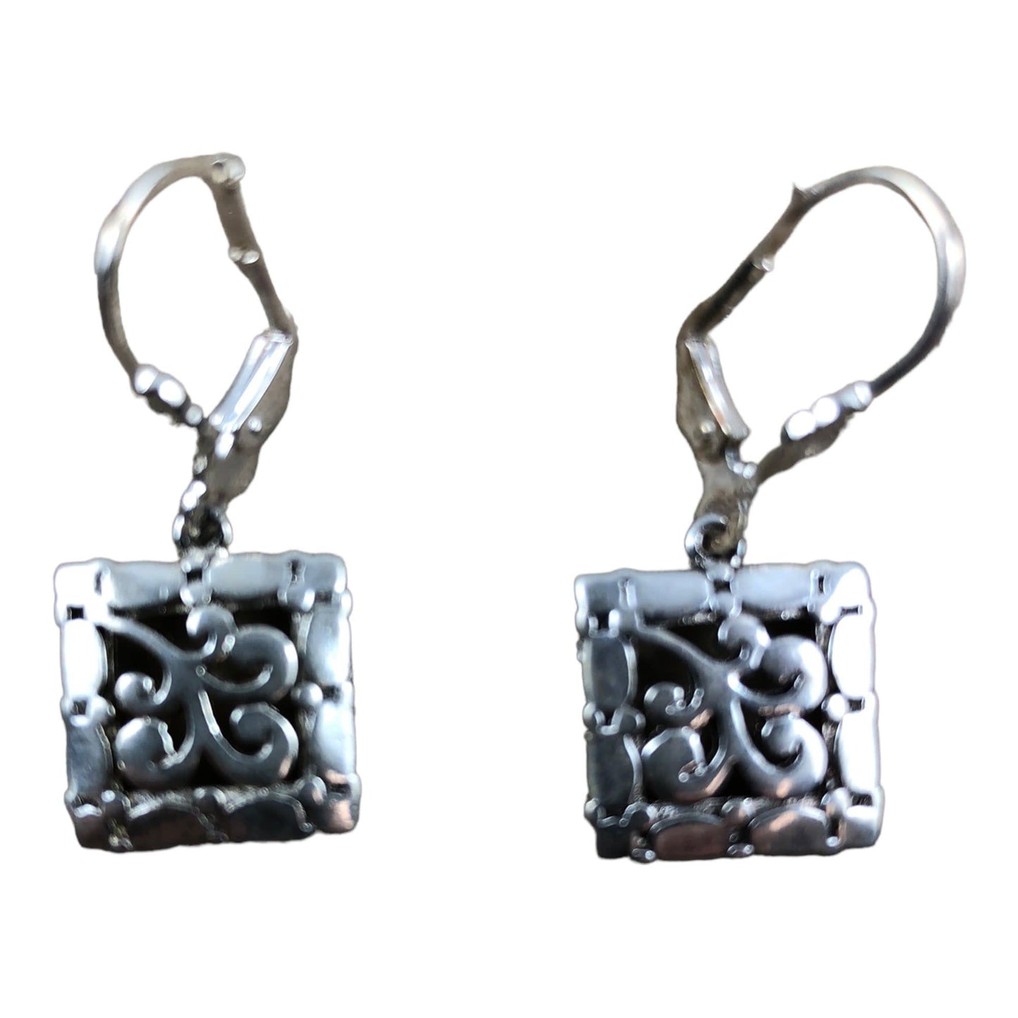 1520 - Earrings Celtic Silver Diamond - |Clear-6|