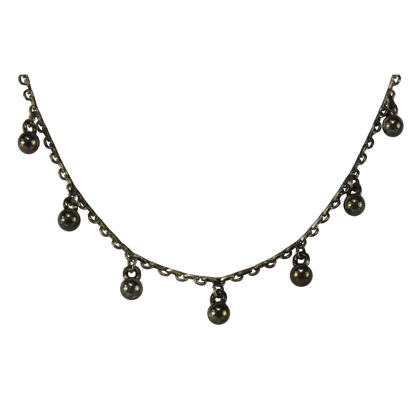 1553 - Silver Hanging Ball Anklet - |Clear-93|
