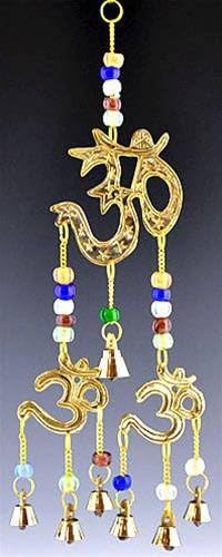 1586 - 3 Om Symbol Brass Chime Beads - |22-11| |Store|