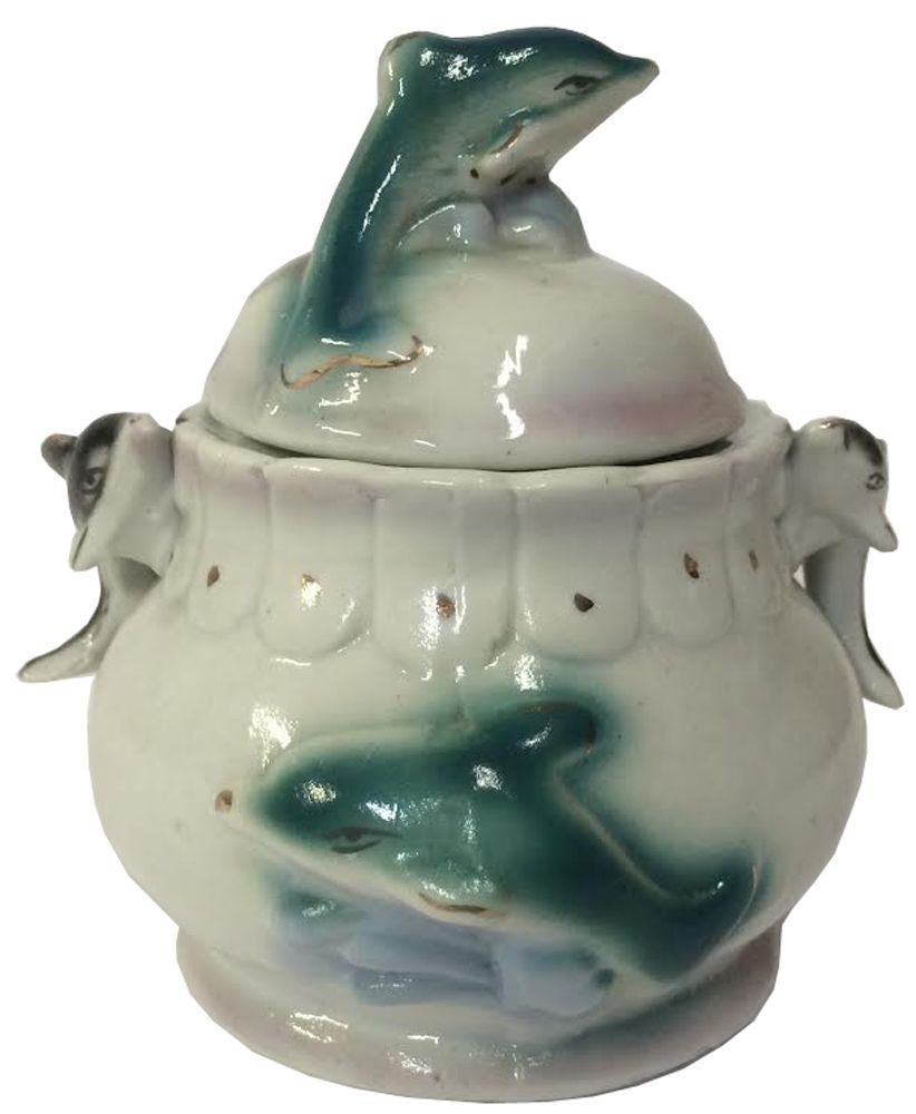 15865 - Ceramic Dolphin Bowl w Lid |TBD|