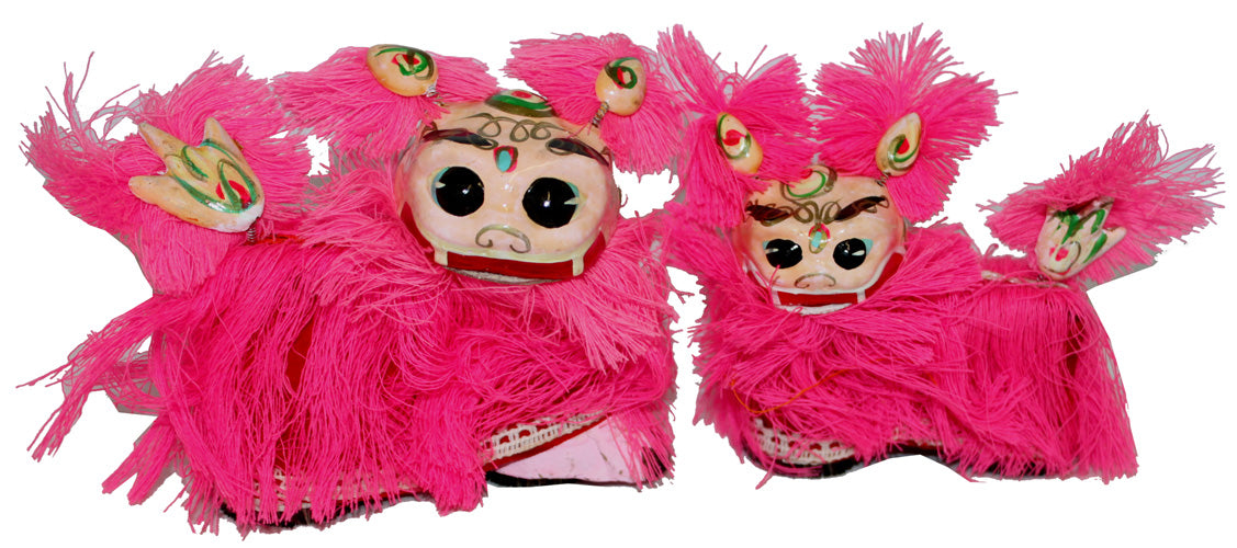 1623 - 2 - 4" Pink Bobblehead Fu Dogs - |Z-78|