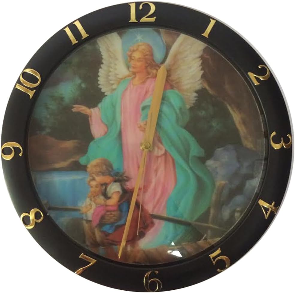 16316 - 3 Dimensional 11-Inch Battery Guardian Angel Clock |A-16|