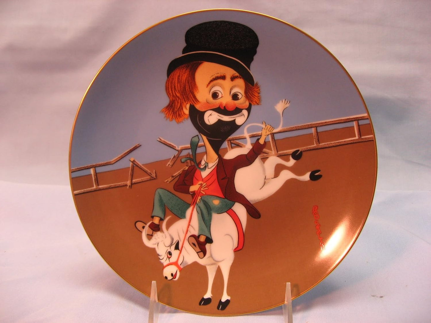 1648 - Exquisite Bronco Freddie Plate by R Skelton - A Elegant Decor Piece for Your Home |CC-19|