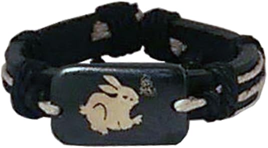 16650 - Zodiac Rabbit Leather Bracelet - |Clear-122|