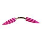 1675 - Purple & White Pointed Belly Ring - |Clear-162|