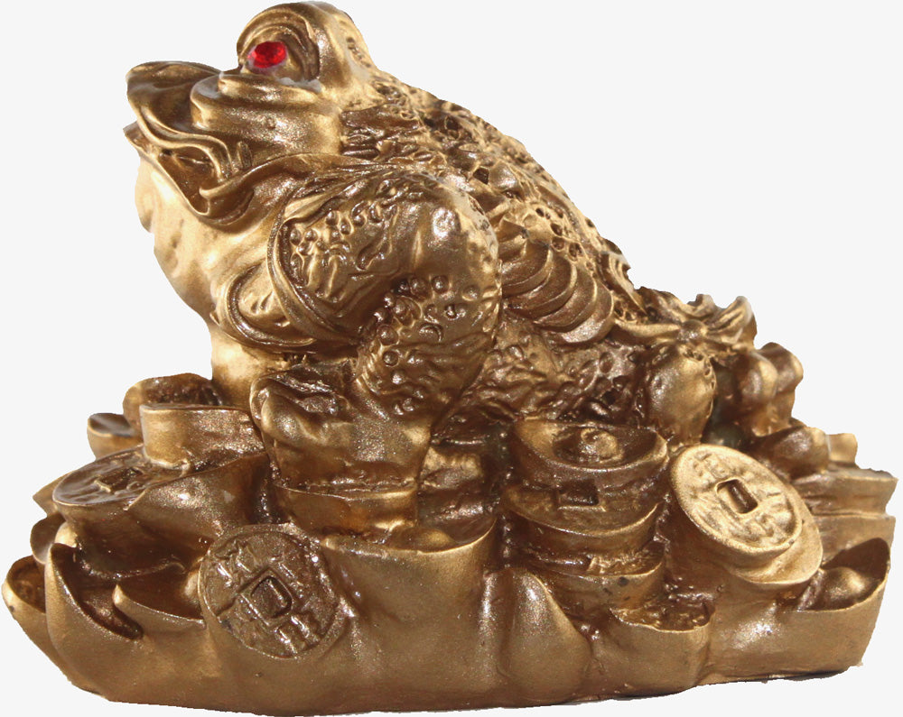 1688 - 3" Gold Money Frog on Coins - |Z-11|