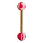 1699 - Pink & White Marbled Belly Ring - |Clear-162|