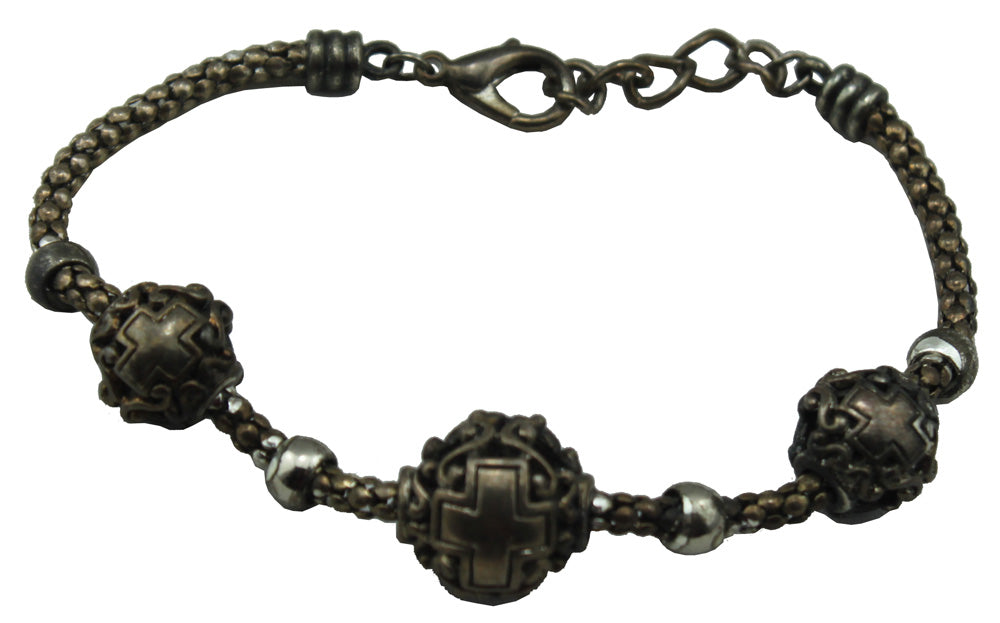 1714 - 8" Bracelet Silver Worry Balls - |Clear-2|