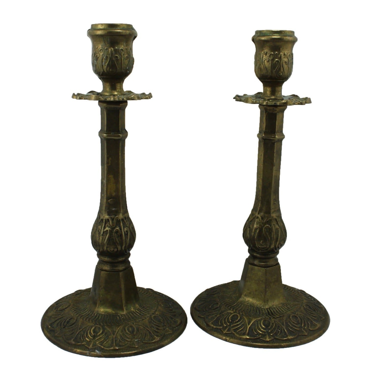 1733 - 8" Pair Brass Candle Sticks - |22-11|