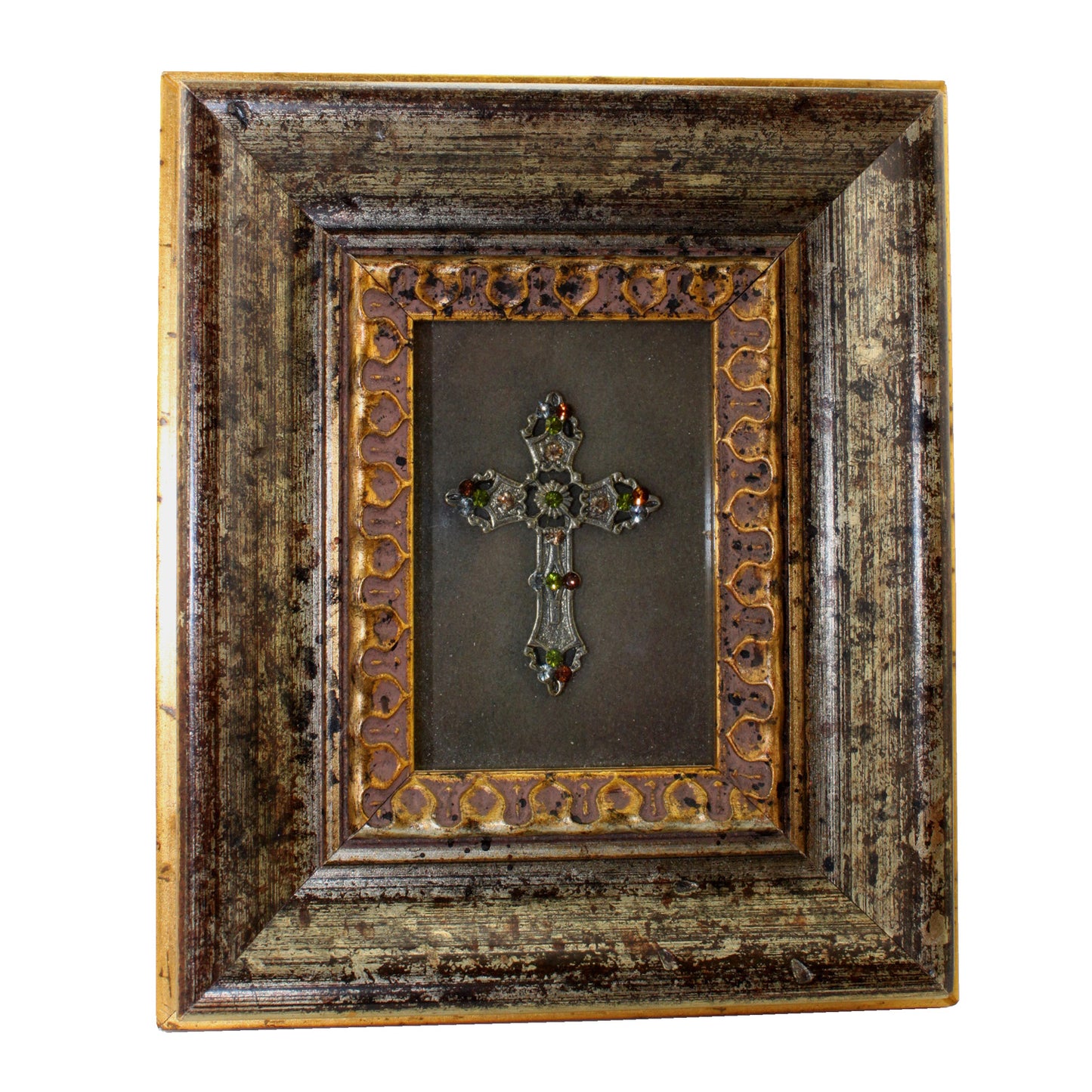 1774 - 6" Framed Gold Cross Picture - |TBD|