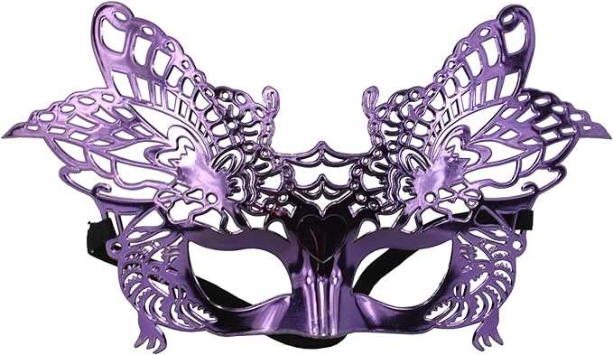 1788 - Purple W/Design Masquerade Mask |Pod 2-22|