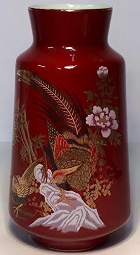 18024 - BEAUTIFUL 8.5 RUST COLOR Vase With Birds On Rock |19-24| |4-10|