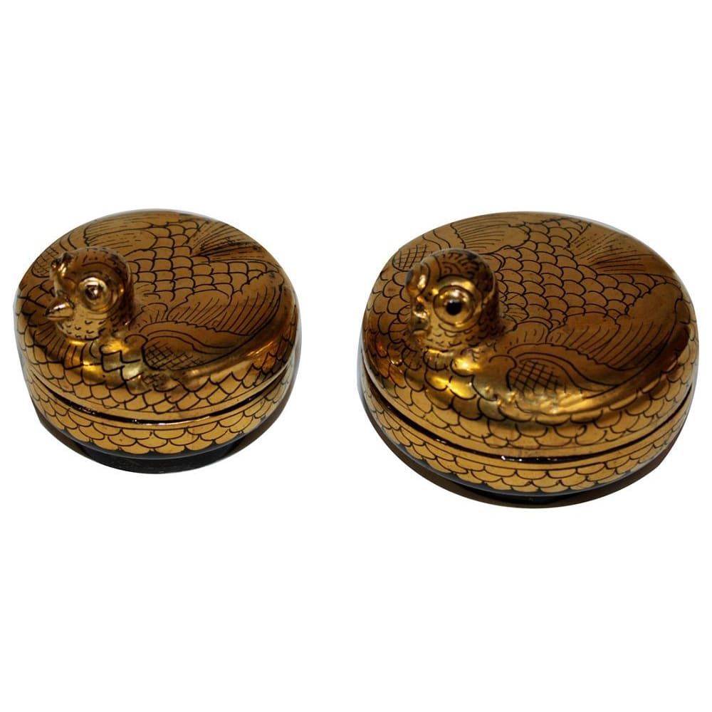 1813 - Set of Two 2-3" Gold Thai Birds - |14-30|