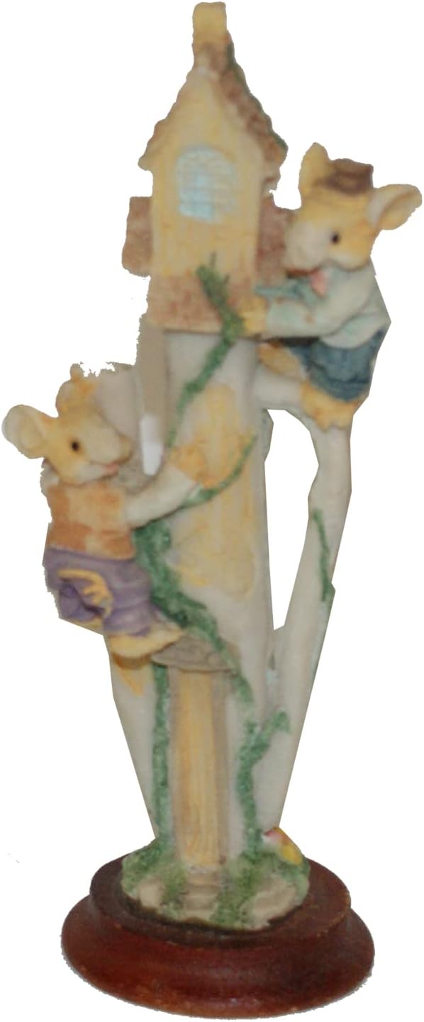 1836 - 6" 2 Mice Climbing Pole House A - |Z-55|