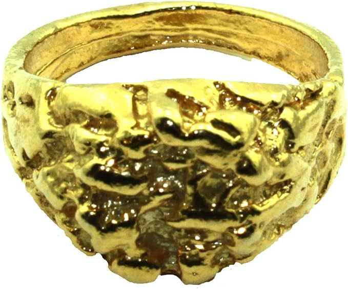 18909 - Gold Nugget Ring Size 10.5 - |Clear-38|