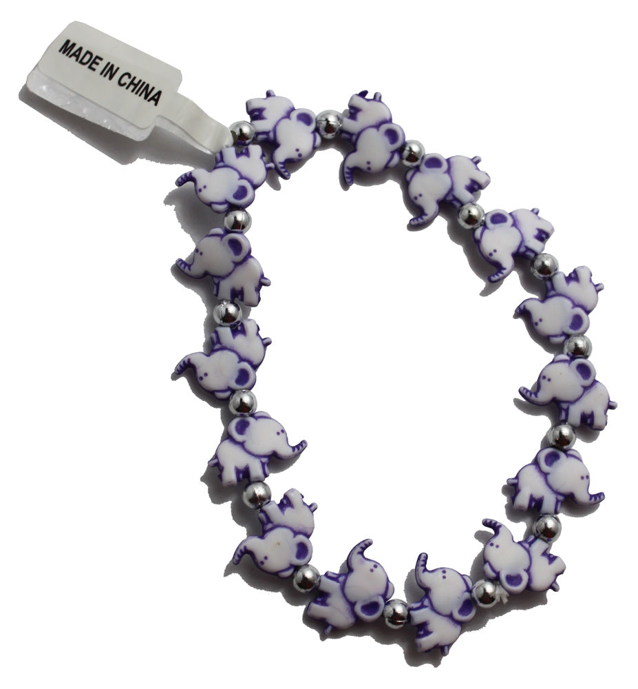 1894 - Purple Elephant Bracelet - |Clear-164|