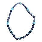 19219 - 17" Purple and Silver Beaded Necklace - |Clear-102|