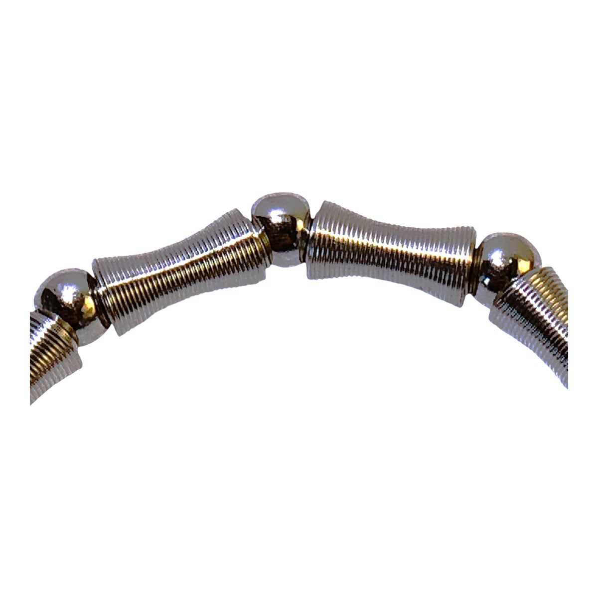 19545- Silver Industrial Bracelet - |Clear-110|