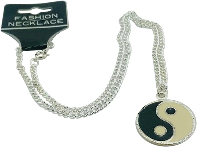 1958 - Yin Yang Necklace 18" Silver Chain - |Clear-90|