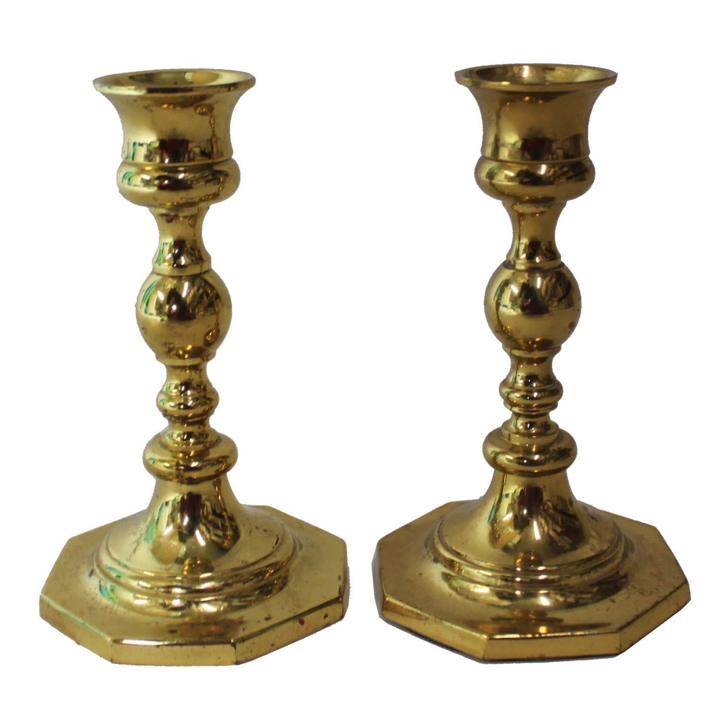 1966 - 5" Pair Brass Candlesticks |15-34|