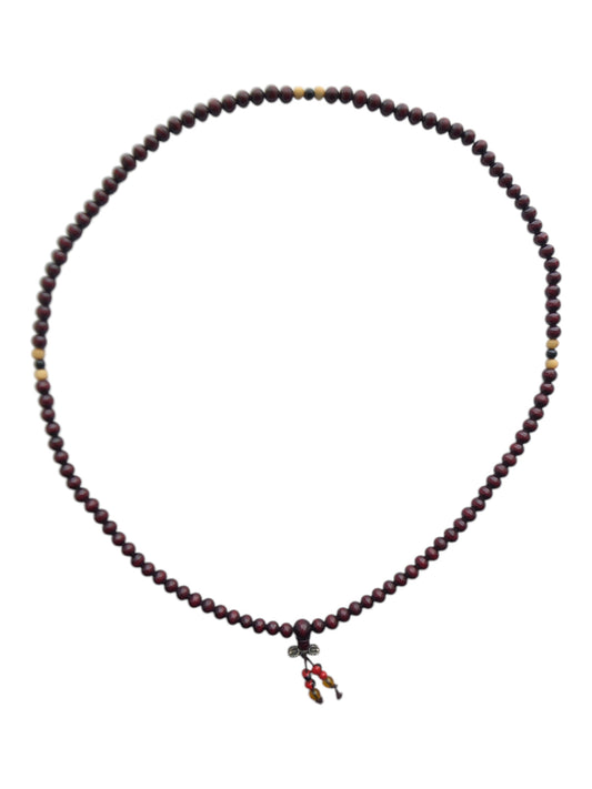 19878 - Reddish/Brown Bead Necklace 15" |Clear-115|