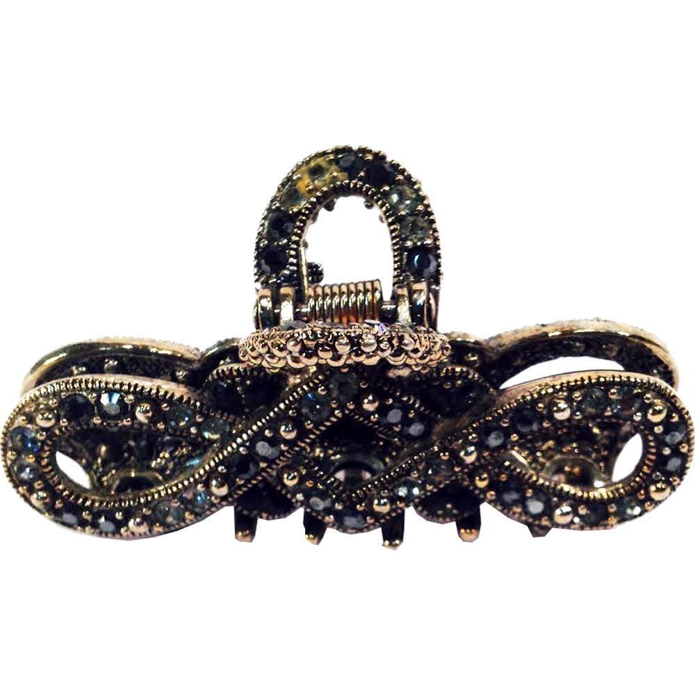 199 - Black & Silver Hair Clip - |Clear-130|