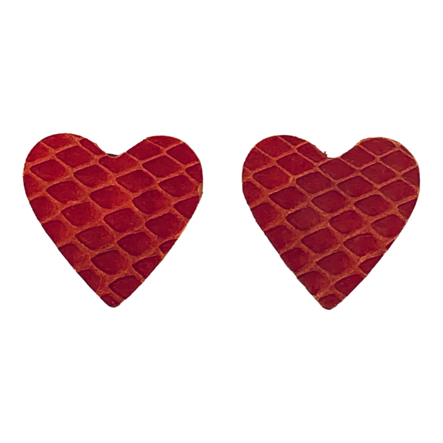 2074 - Pink Heart Snakeskin Earrings - |Clear-1|