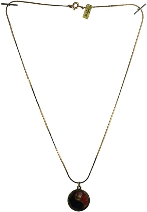 20826 - Blue/Red Yin Yang Necklace |Clear-139|