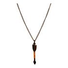 21354 - Orange Silver Wrapped Arrow Pendant - |Clear-107|
