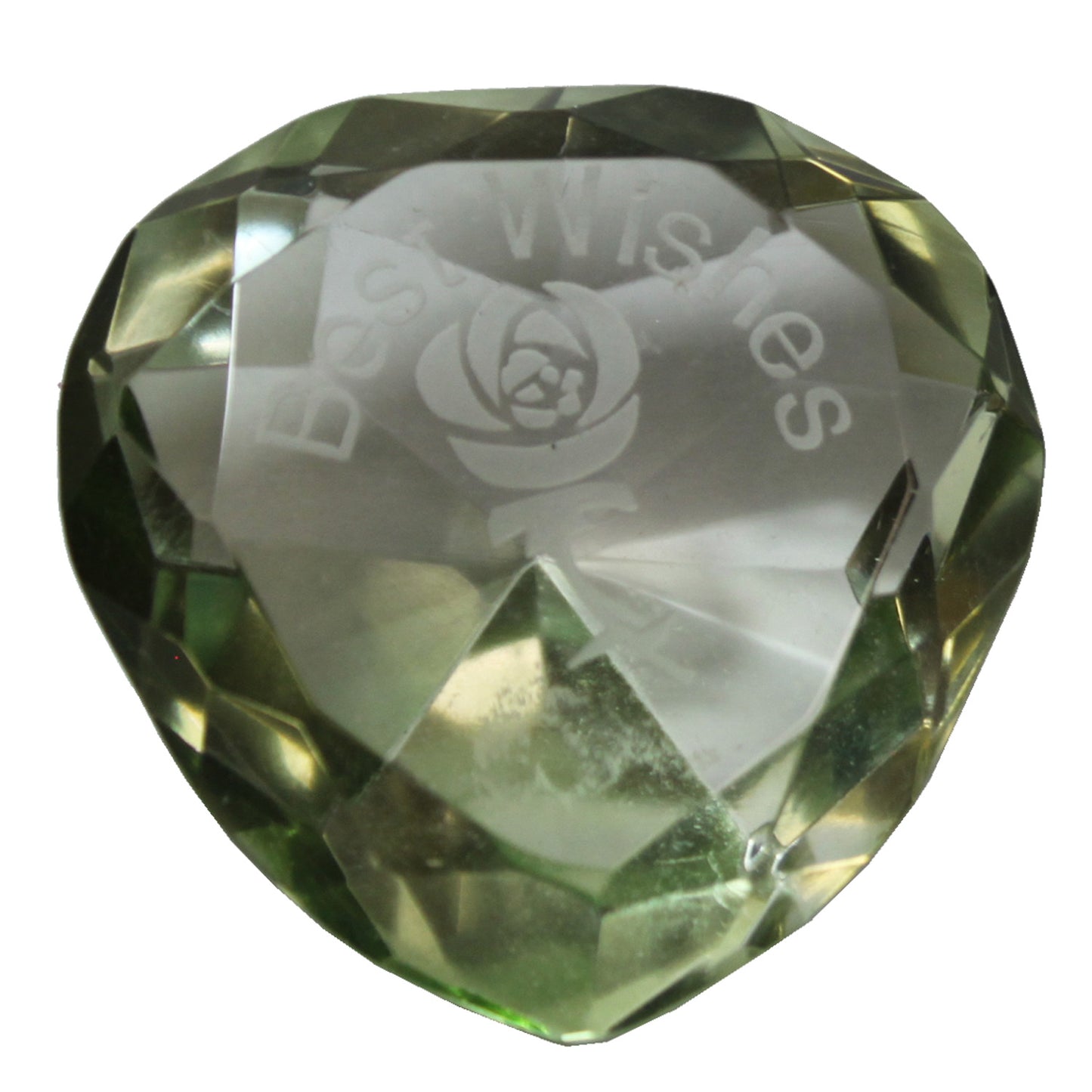 2154 - 2" Green Heart - "Best Wishes" - |LD|