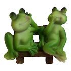 2163 - 3" 2 Garden Frogs on Bench - |Y-4|