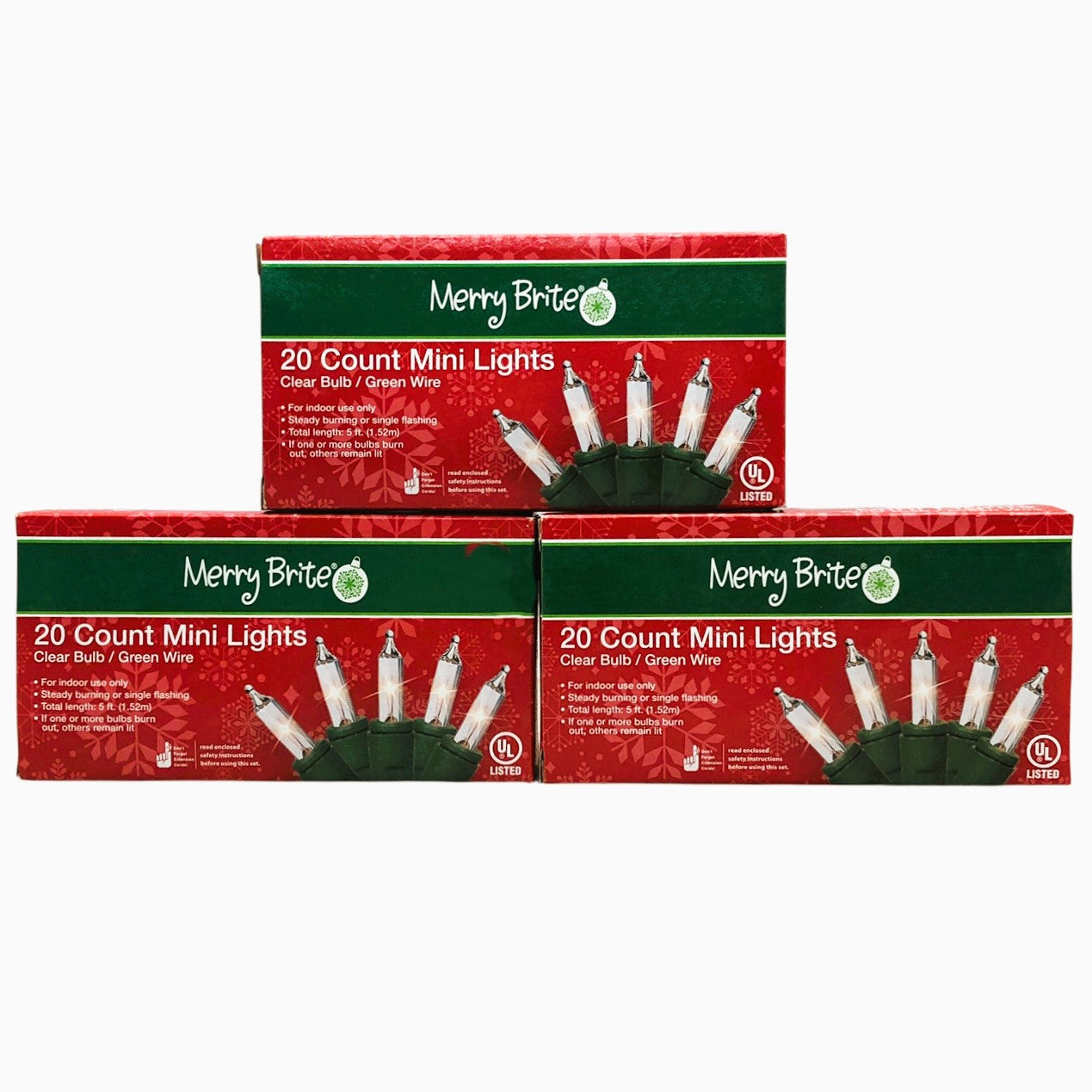 2194 - Set Of Three 20 Count Clear Mini String Lights For Holiday Decorations |G-43|