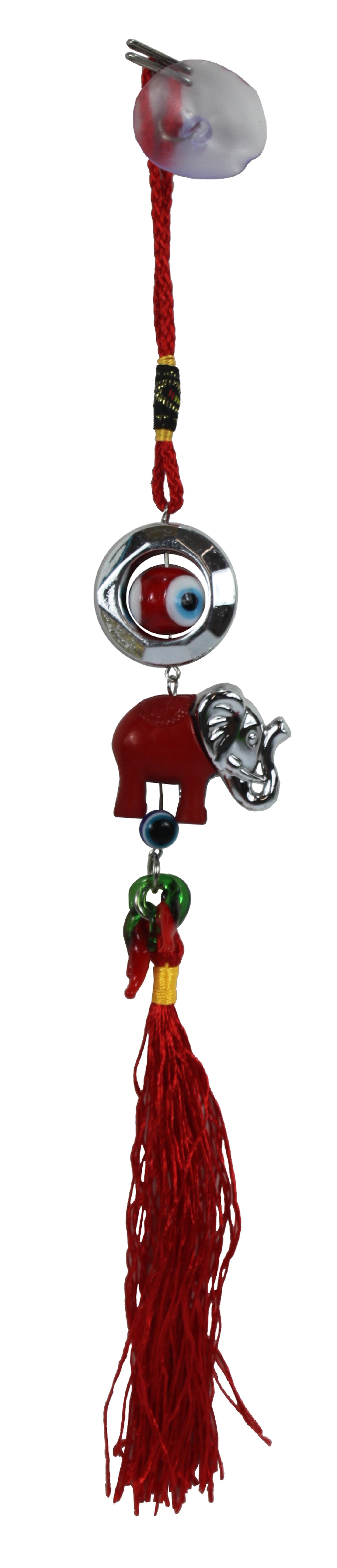 2203 - Silver Red Elephant Charm Hanger - |P-9|