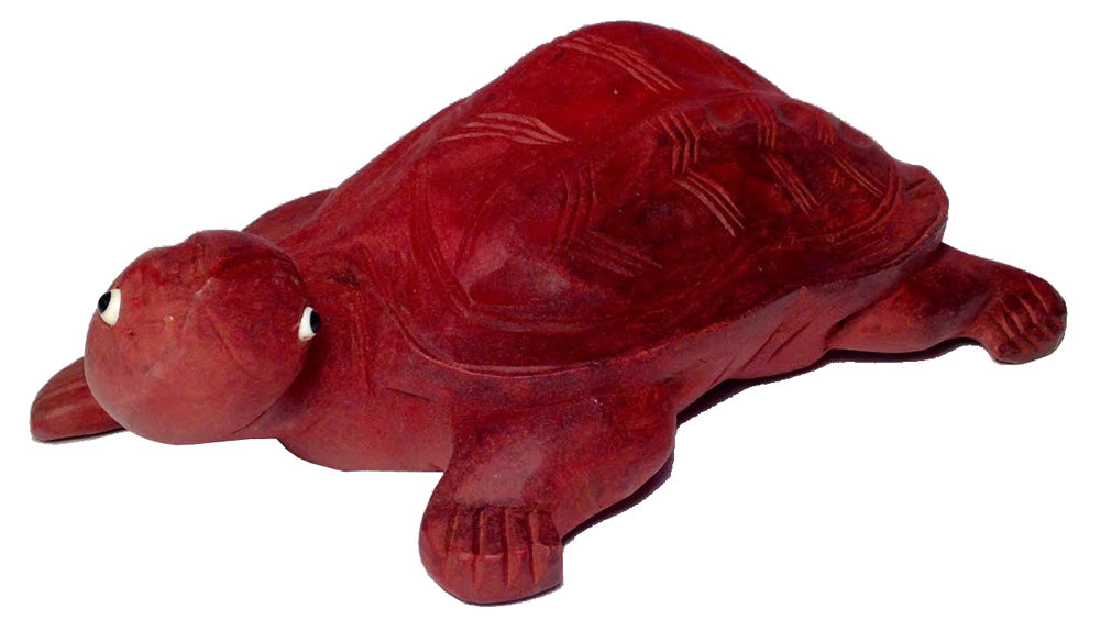 2240 - 8" Brown Wood Carved Turtle - |Z-07|