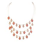 22477 - Elegant Pink Crystal Dangle Heart Necklace with 17-Inch Length |Clear-91|
