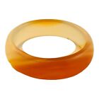 22657 - Exquisite Orange and Clear Jade Band Ring with Vibrant Colors and Elegant Design |Clear-91|
