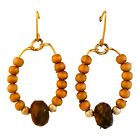 22671 - Stylish Wood Bead French Hook Earrings for Everyday Wear |Clear-91|