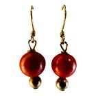 22686 - Elegant Stylish Red Bead French Earrings with Clear Crystals for Women |91|