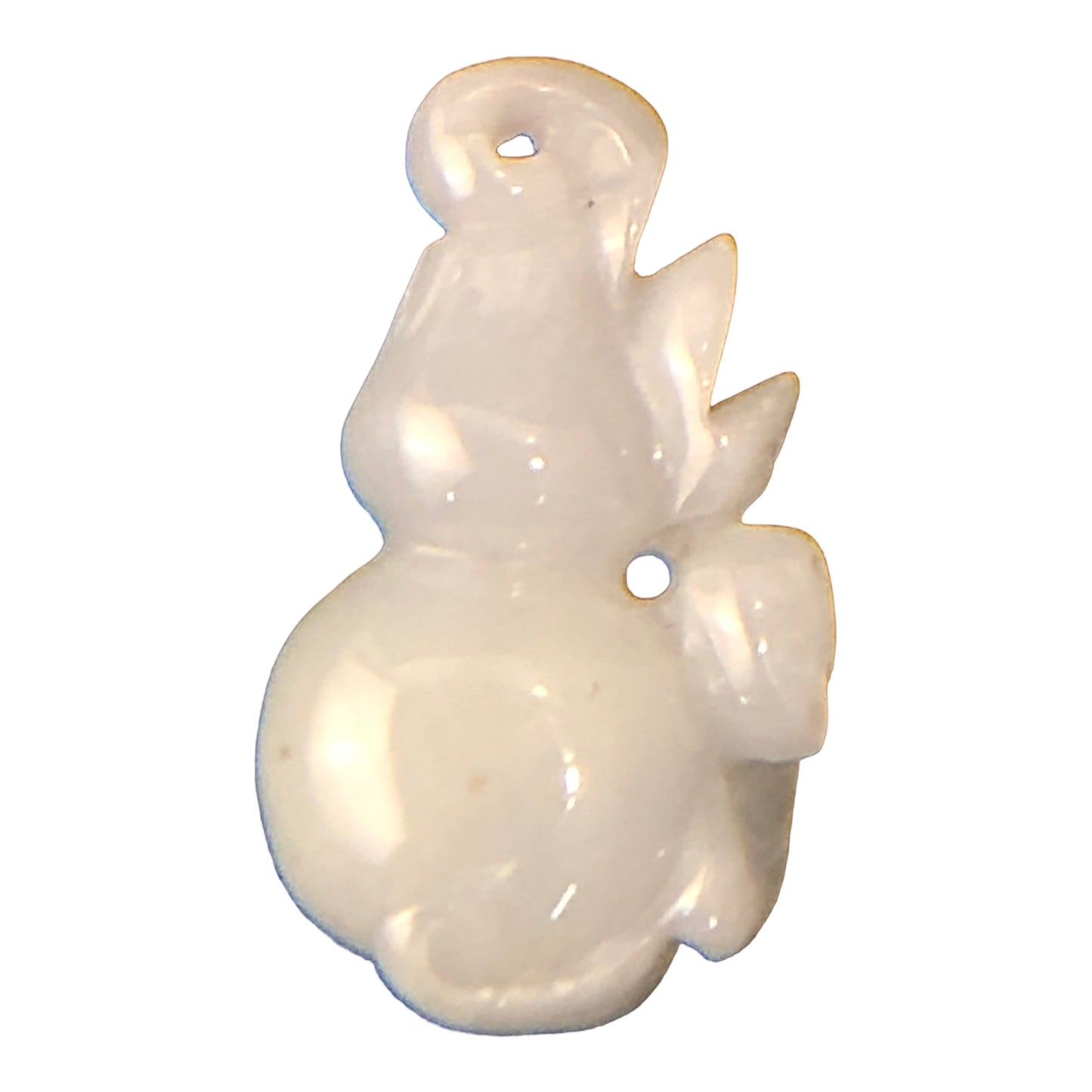 22773 - 1.25" Handcrafted Stone Carved Gourd Pendant with Intricate Designs |Clear-65|
