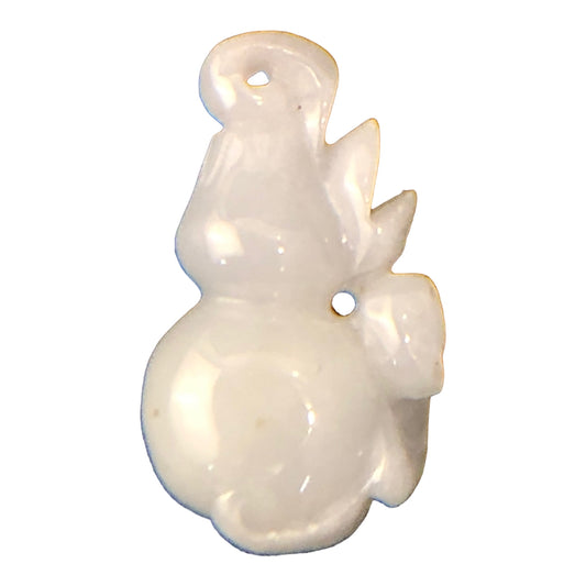 22773 - 1.25" Handcrafted Stone Carved Gourd Pendant with Intricate Designs |Clear-65|