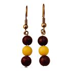 22849 - Handmade Purple And Yellow Bead Earrings With 1.5 Inch Length For Jewelry Enthusiasts |Clear-180|
