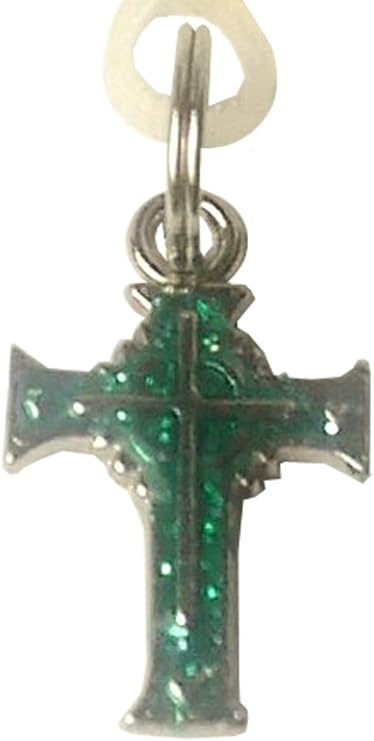 2316 - Green Cross w/Heart Charm - |Clear-2|